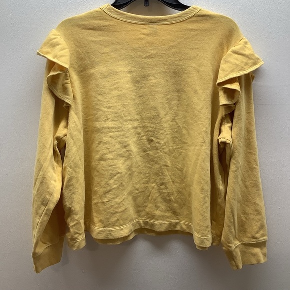 Old Navy Size XL Petite Yellow Ruffle Sleeve Sweatshirt - Picture 4 of 6